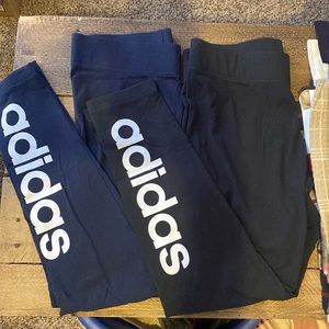 Size Medium - Adidas Leggings, Black and Navy Blue